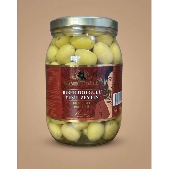 Biber Dolgulu Yeşil Zeytin 900gr